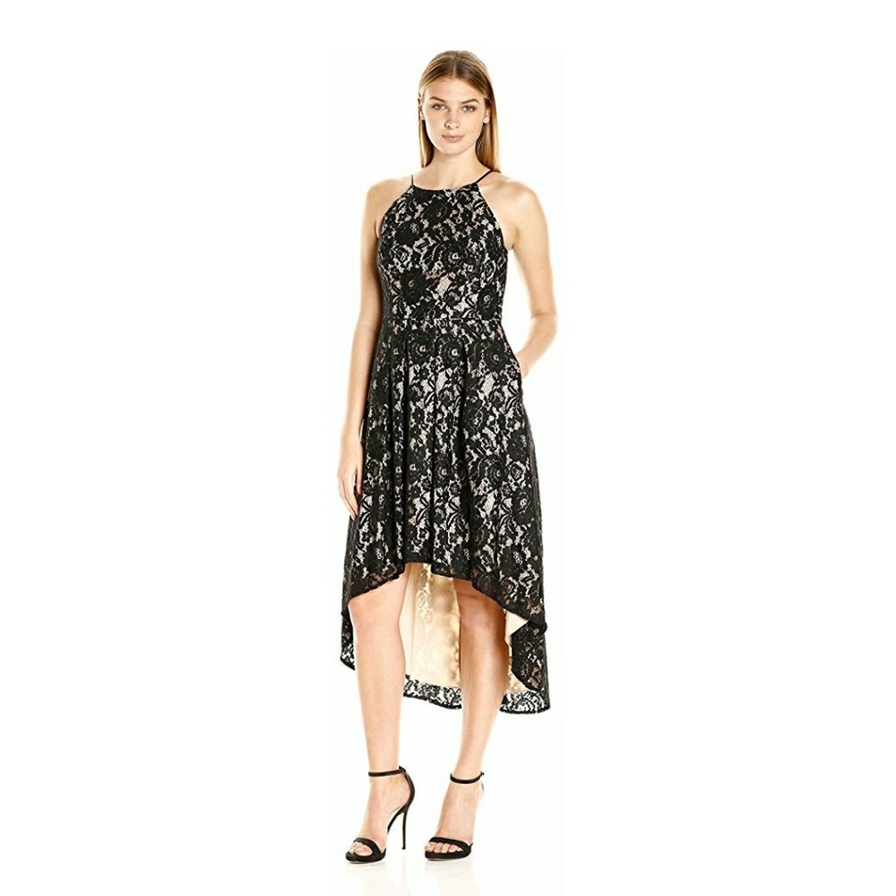 Lace Halter Highlow Dress